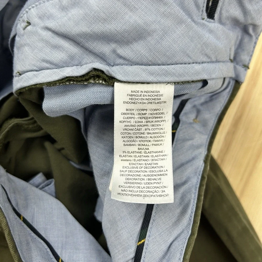 Polo Ralph Lauren Pants FIT 29x28 OG Green Chino Stretch Slim Fit Casual Tapered